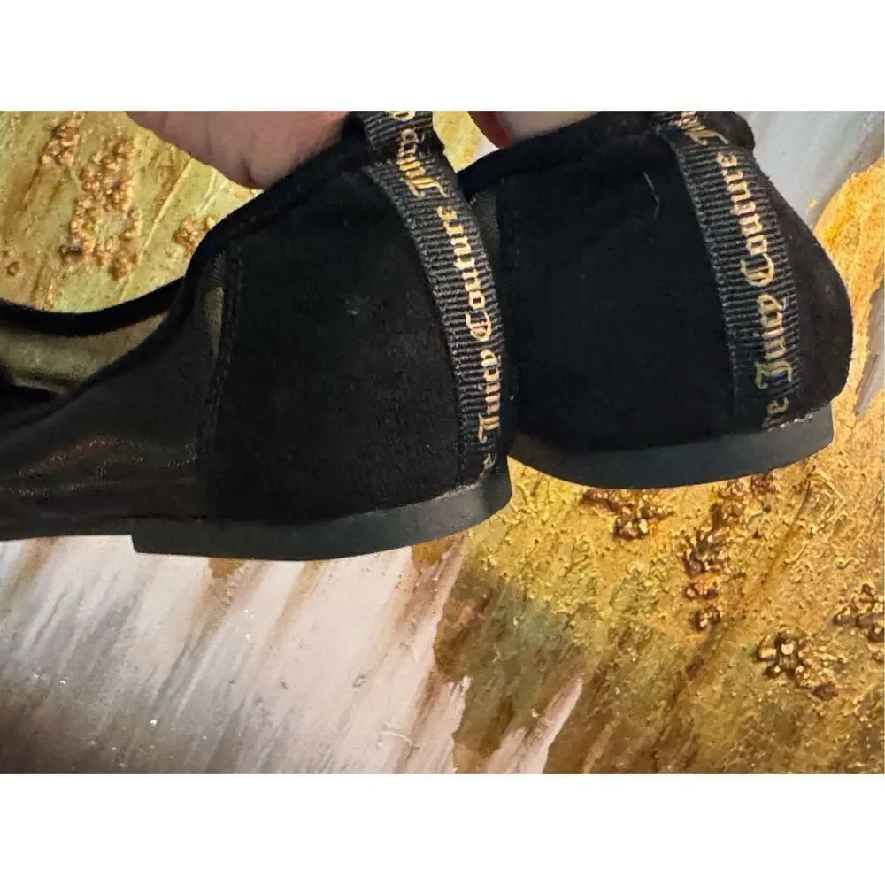 Juicy couture bling rhinestone logo pointed toe mesh logo Flats shoes 9.5W